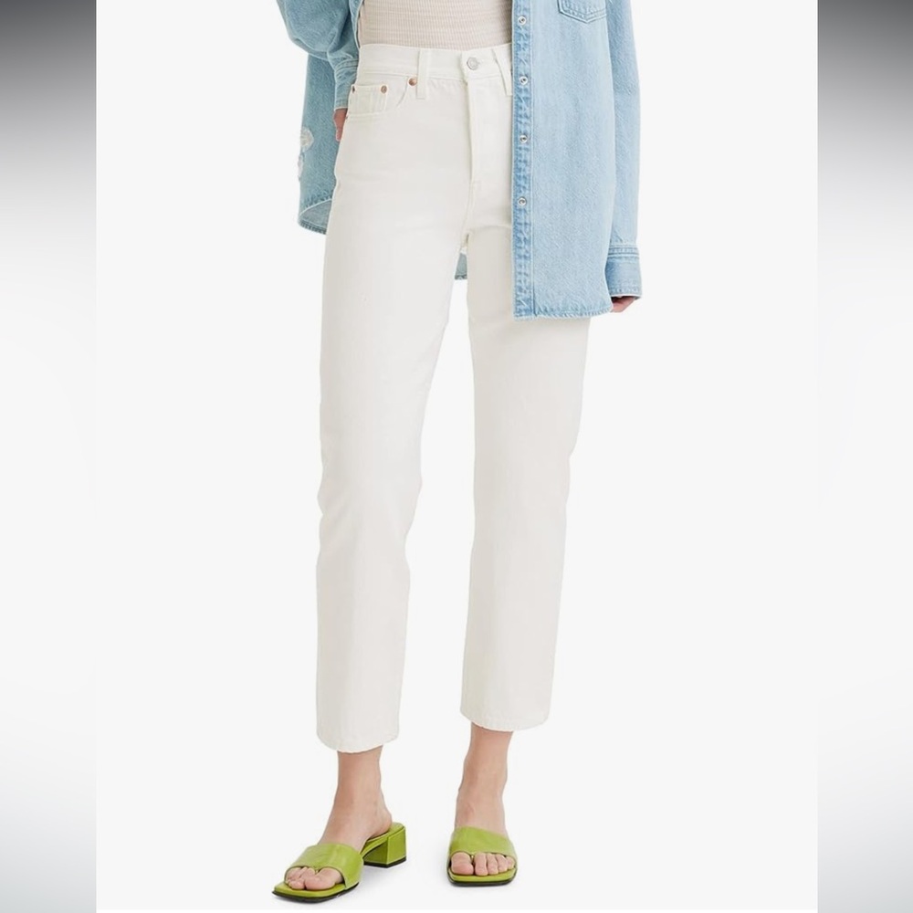 Levi's Wedgie Icon fit Cream Ankle & Cropped Jeans